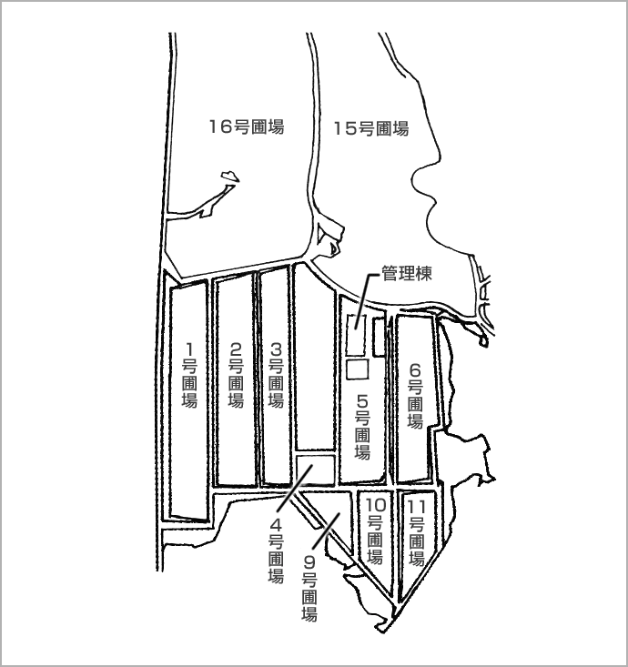 武蔵山研究農場の簡易マップ