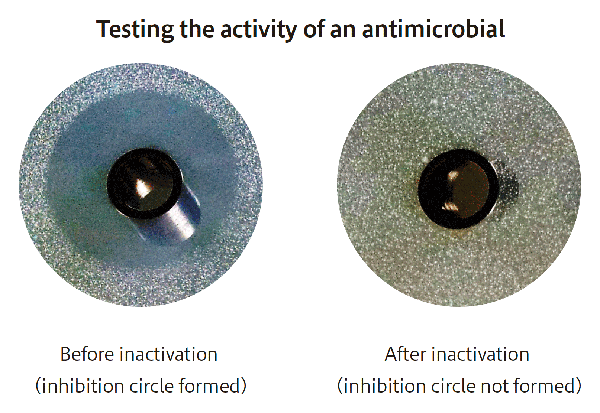 Photo to test the activity of an antibacterial agent