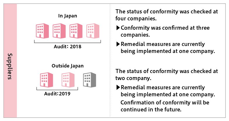 Diagram of supplier audit status
