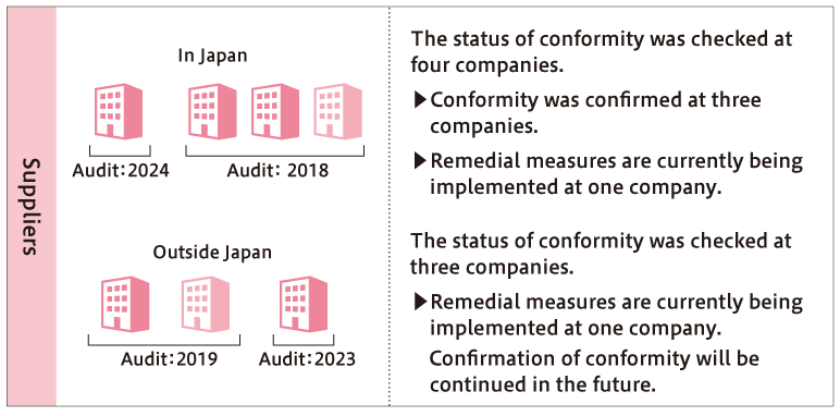 Diagram of supplier audit status