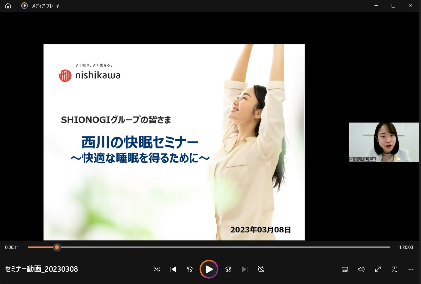 Survey on actual sleep conditions conducted by Nishikawa