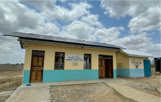 A maternity ward equipped with the solar panels