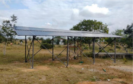Solar panels and energy storage facilities at the Bamba Sub-county hospital