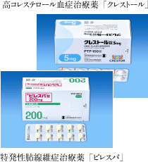 高コレステロール血症治療薬「クレストール」、特発性肺線維症治療薬「ピレスパ」