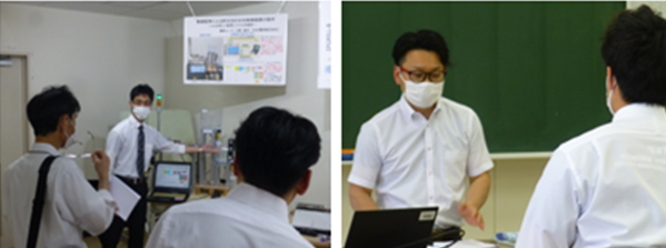 Pictures from the visiting class by employees of Shionogi Pharma, Co., Ltd. Kanegasaki Plant
