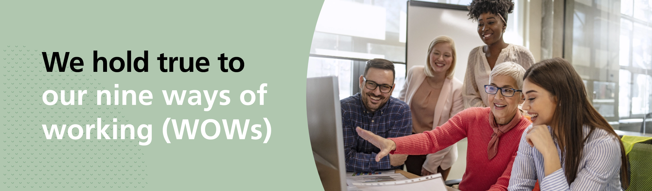 We hold true to our nine ways of working (WOWs)